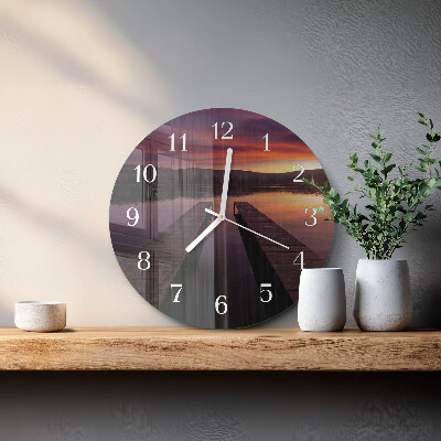 Glas wanduhr Sonnenuntergang