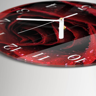 Glas wanduhr Rose