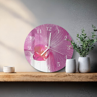 Glas wanduhr Orchidee