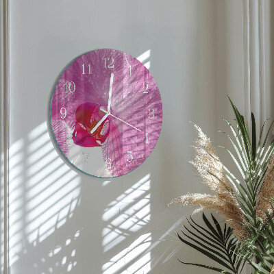 Glas wanduhr Orchidee