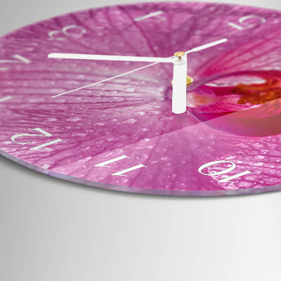 Glas wanduhr Orchidee