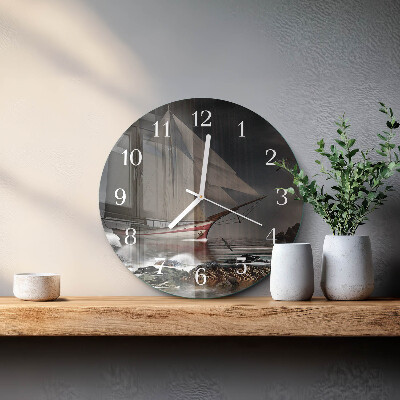 Glas wanduhr Segelboot