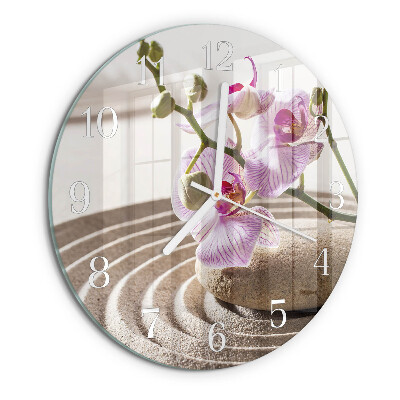 Glas wanduhr Sandorchidee