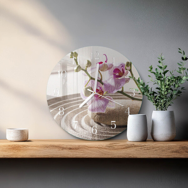 Glas wanduhr Sandorchidee