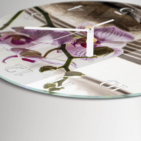 Glas wanduhr Sandorchidee