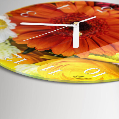 Glas wanduhr Blumen