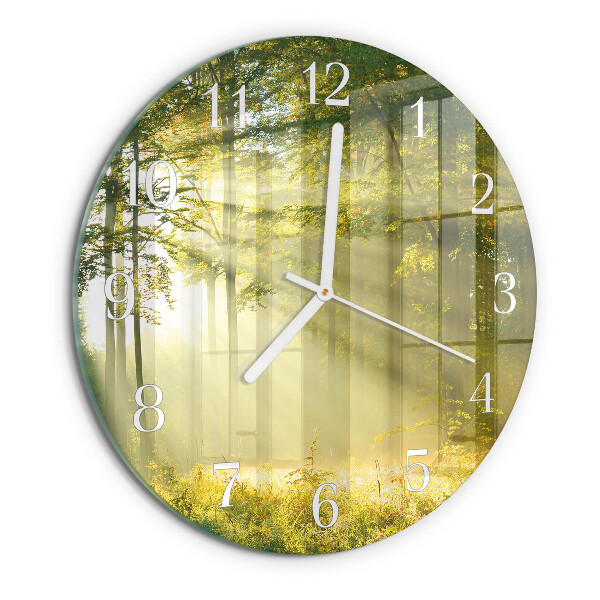 Glas wanduhr Wald