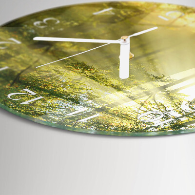 Glas wanduhr Wald