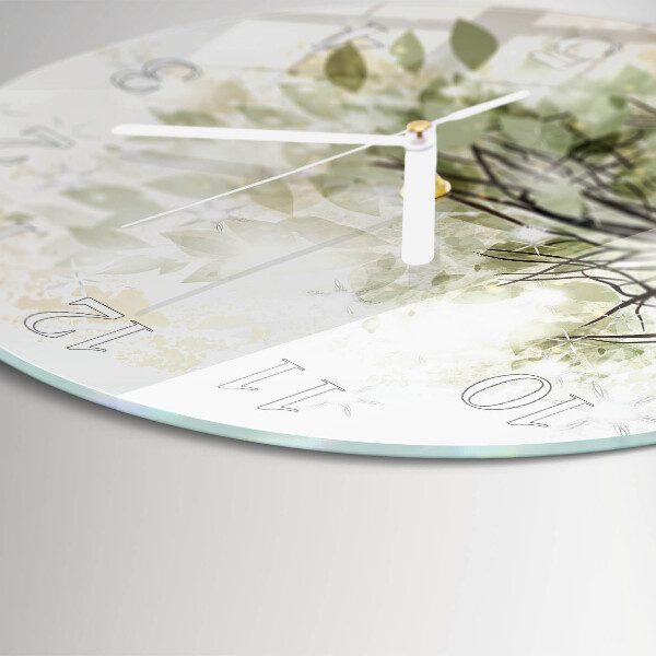 Glas wanduhr Baum