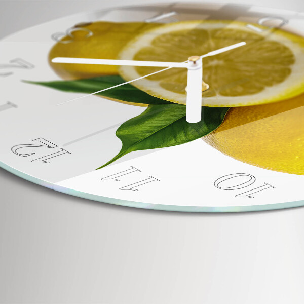 Glas wanduhr Zitronen