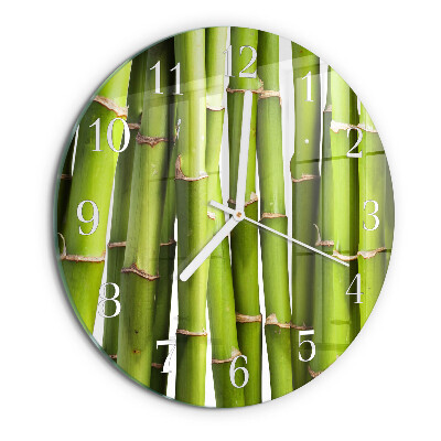 Glas wanduhr Bambus
