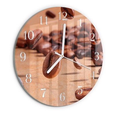 Glas wanduhr Kaffeebohnen