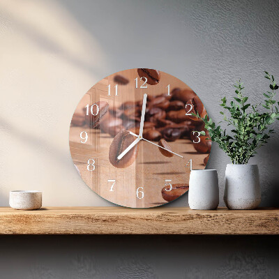 Glas wanduhr Kaffeebohnen