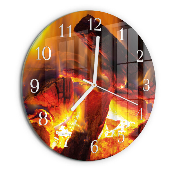 Glas wanduhr Feuer