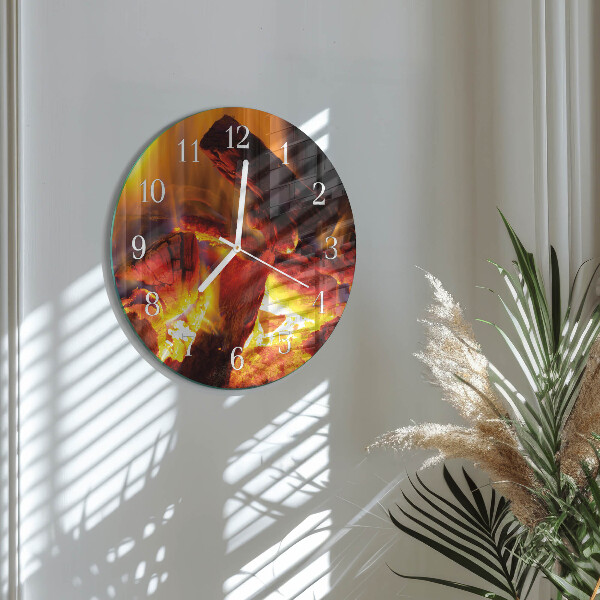 Glas wanduhr Feuer