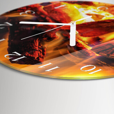 Glas wanduhr Feuer