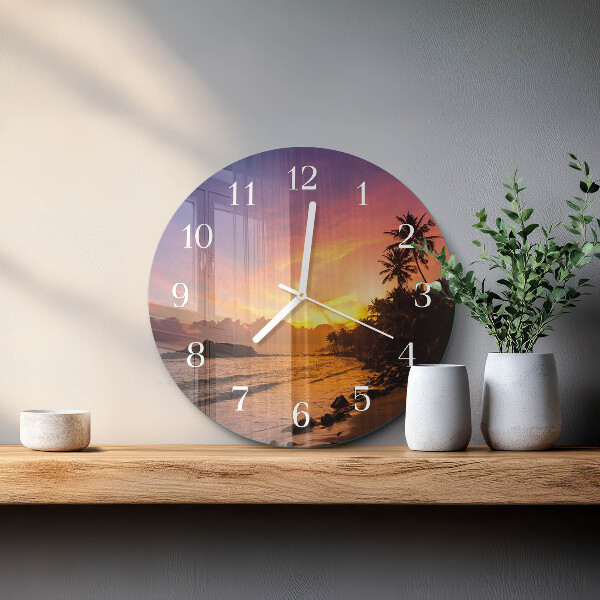 Glas wanduhr Sonnenuntergang