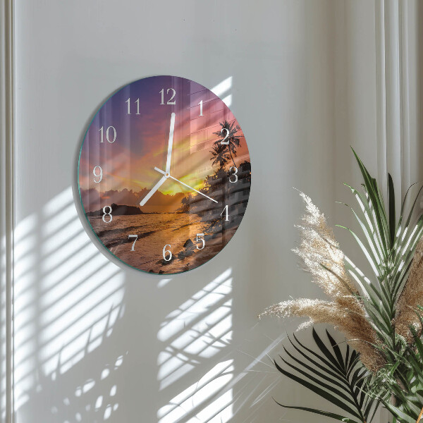 Glas wanduhr Sonnenuntergang