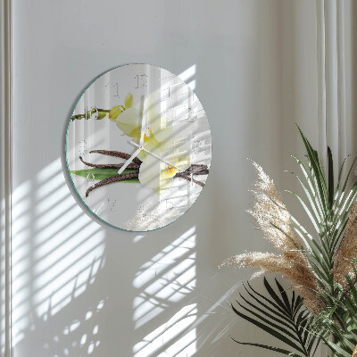 Glas wanduhr Vanilleorchidee
