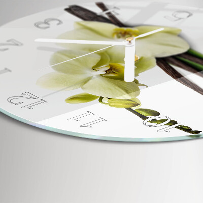 Glas wanduhr Vanilleorchidee