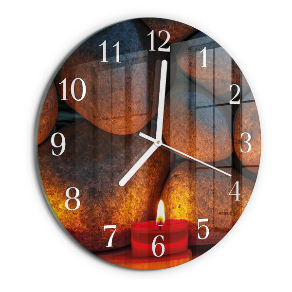Glas wanduhr Steine