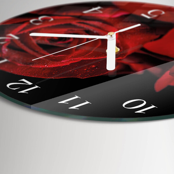 Glas wanduhr Rose
