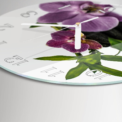Glas wanduhr Orchidee