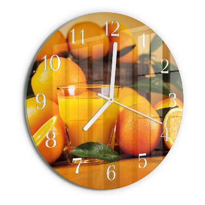 Glas wanduhr Orangen