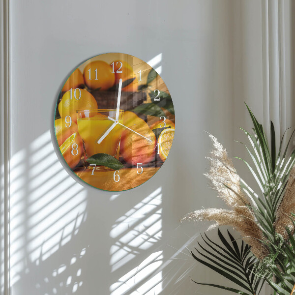Glas wanduhr Orangen