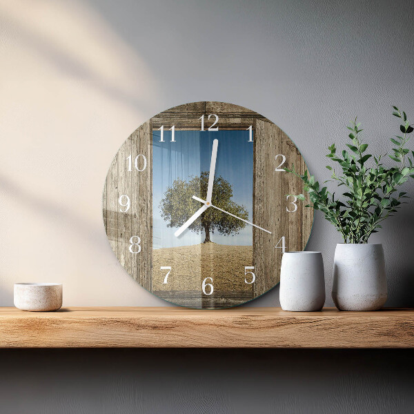 Glas wanduhr Baum