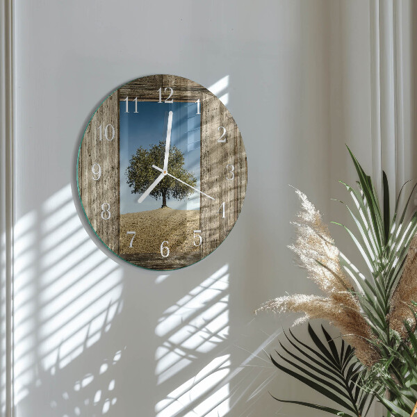 Glas wanduhr Baum