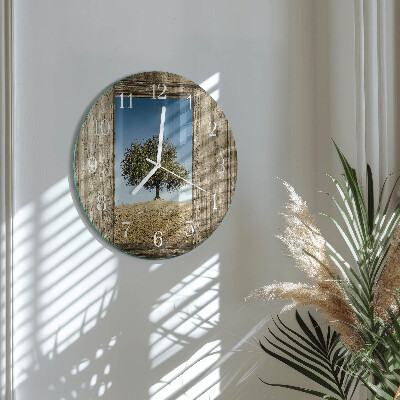 Glas wanduhr Baum