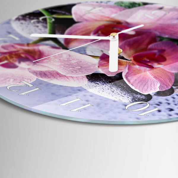Glas wanduhr Orchidee