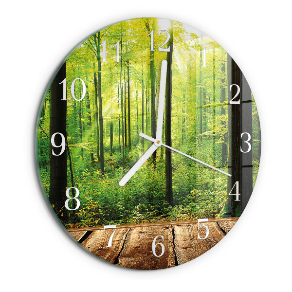 Glas wanduhr Wald