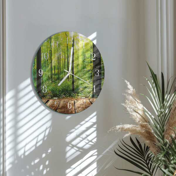 Glas wanduhr Wald