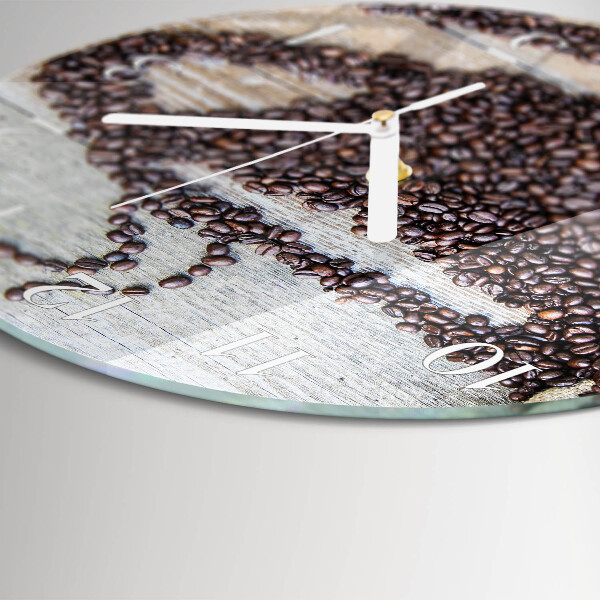 Glas wanduhr Kaffeebohnen