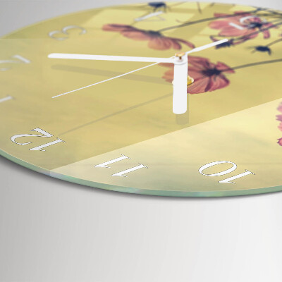 Glas wanduhr Blumen