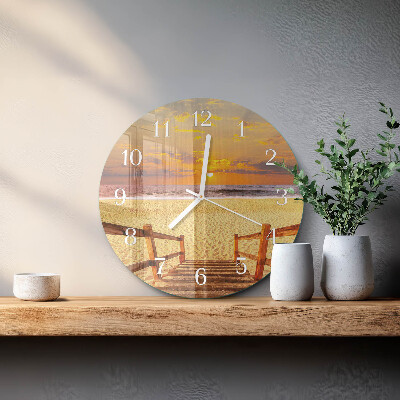 Glas wanduhr Strandbrücke