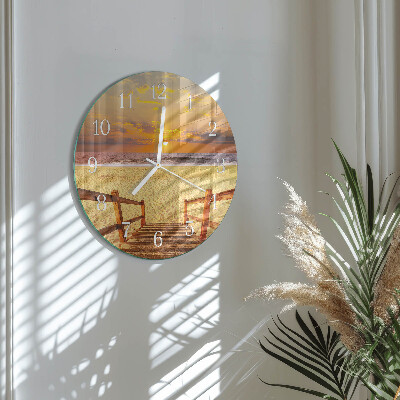 Glas wanduhr Strandbrücke