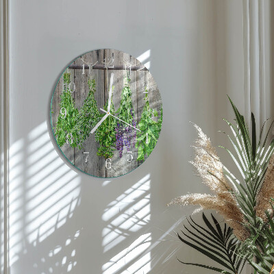 Glas wanduhr Kräuter