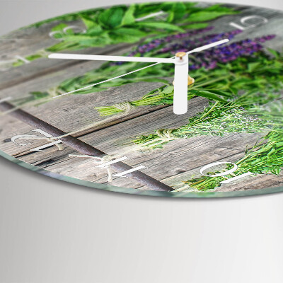 Glas wanduhr Kräuter