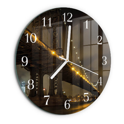 Glas wanduhr Die Nacht der Brücke
