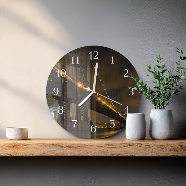 Glas wanduhr Die Nacht der Brücke