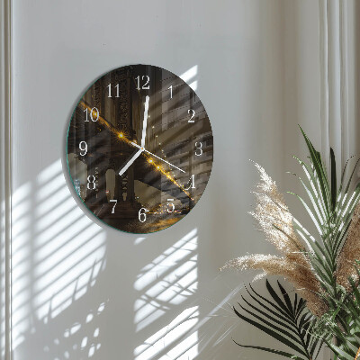 Glas wanduhr Die Nacht der Brücke