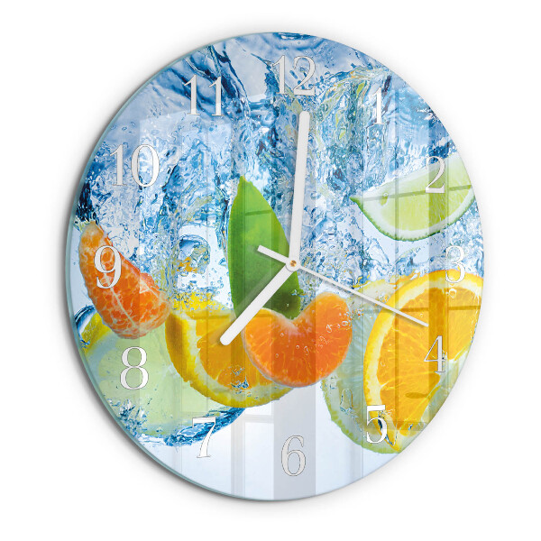 Glas wanduhr Zitruspflanze