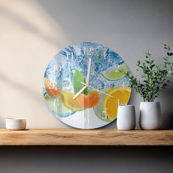 Glas wanduhr Zitruspflanze