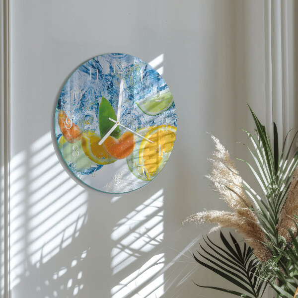 Glas wanduhr Zitruspflanze