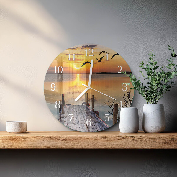 Glas wanduhr Bridge Lake