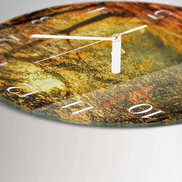 Glas wanduhr Herbst im Wald