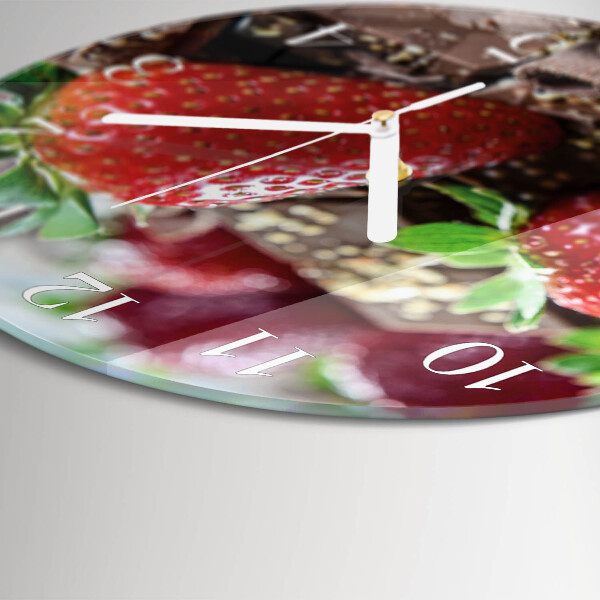Glas wanduhr Erdbeeren